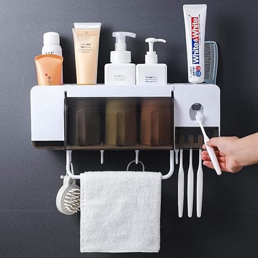 Bathroom organizer mounted