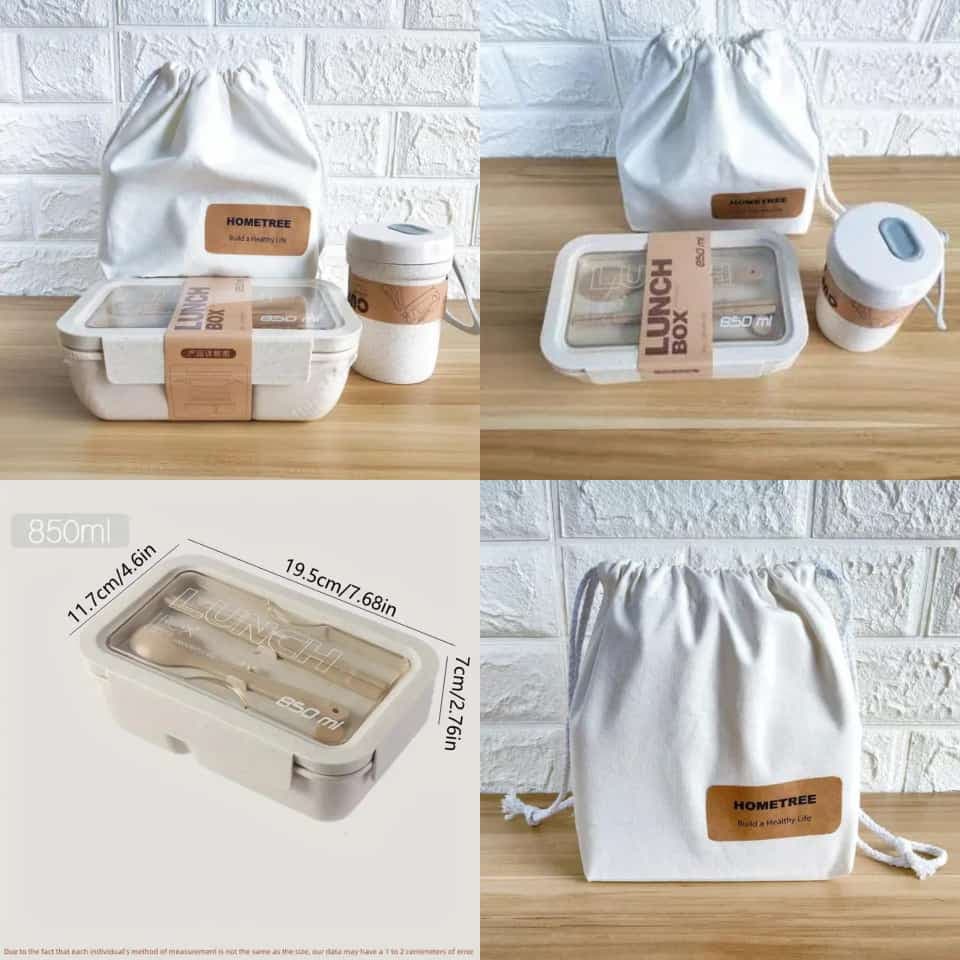 Microwave lunch box, cup and bag set