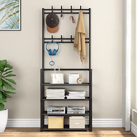 Rack in an entryway