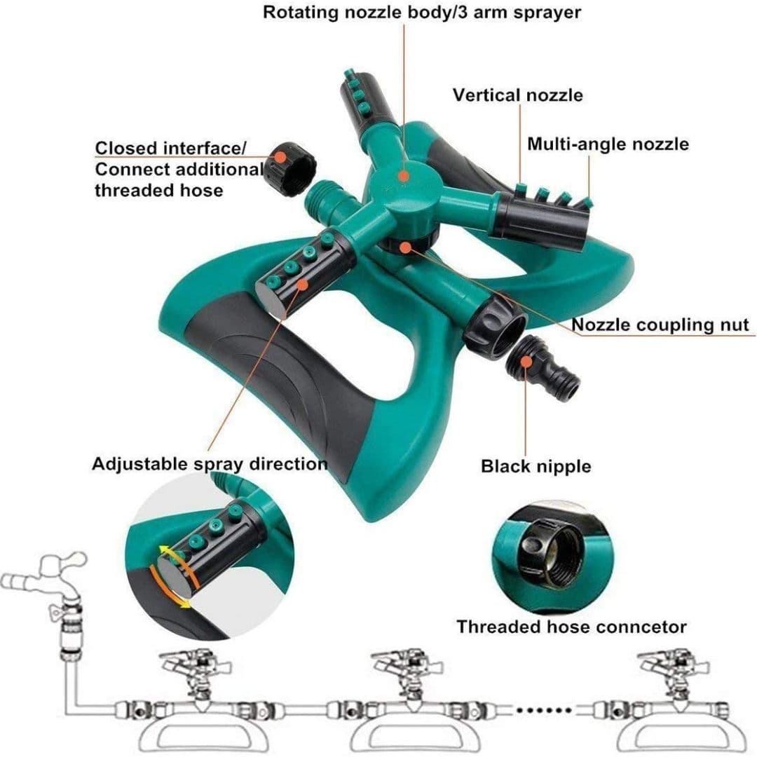 Rotating sprinkler in action