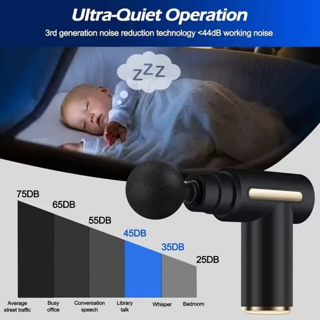 Massage gun in use