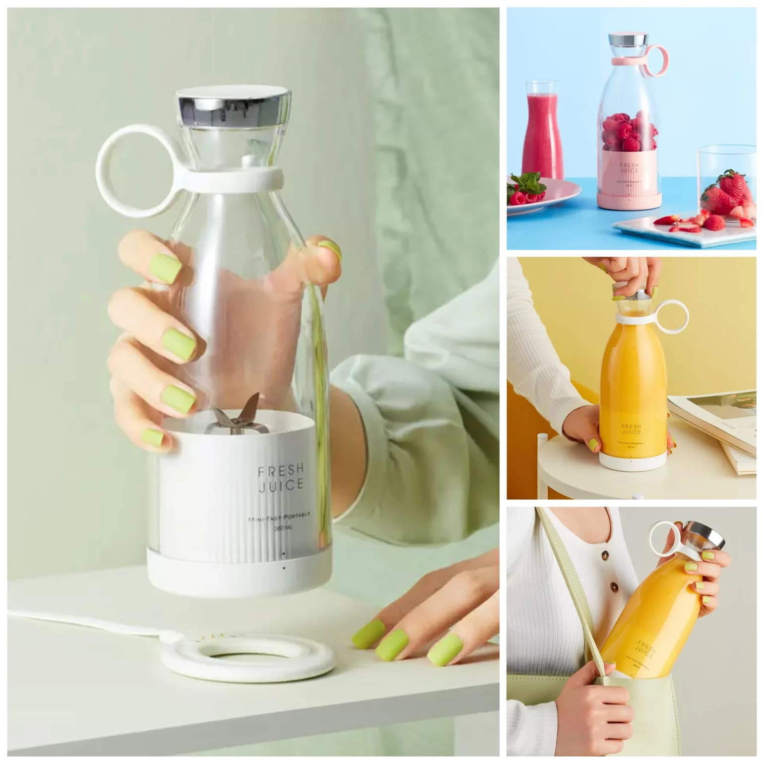 Portable blender bottle