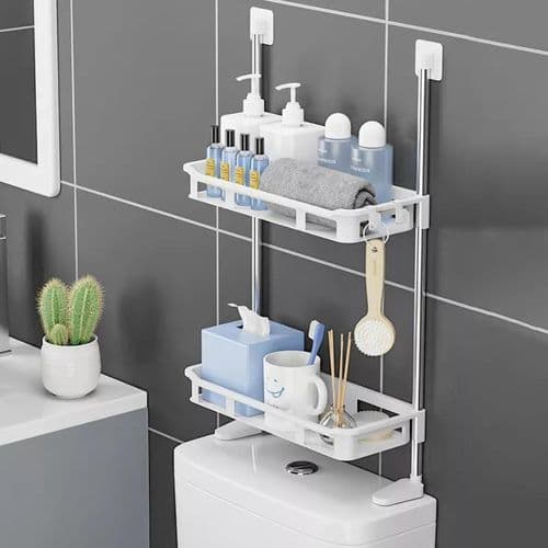 Over-toilet 2-tier storage rack