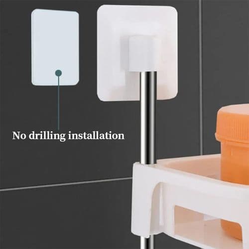 Rack with bathroom supplies